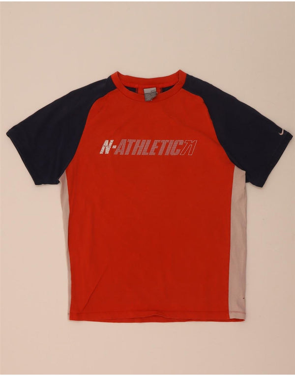 Tricou grafic Nike pentru bărbați Top UK 39/41 Medium Orange Colourblock Bumbac