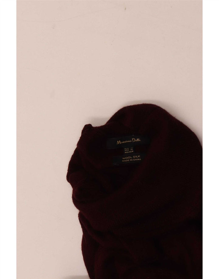 Massimo Dutti Pulover pentru bărbați cu gât țestoasă XS Lână Bordeaux