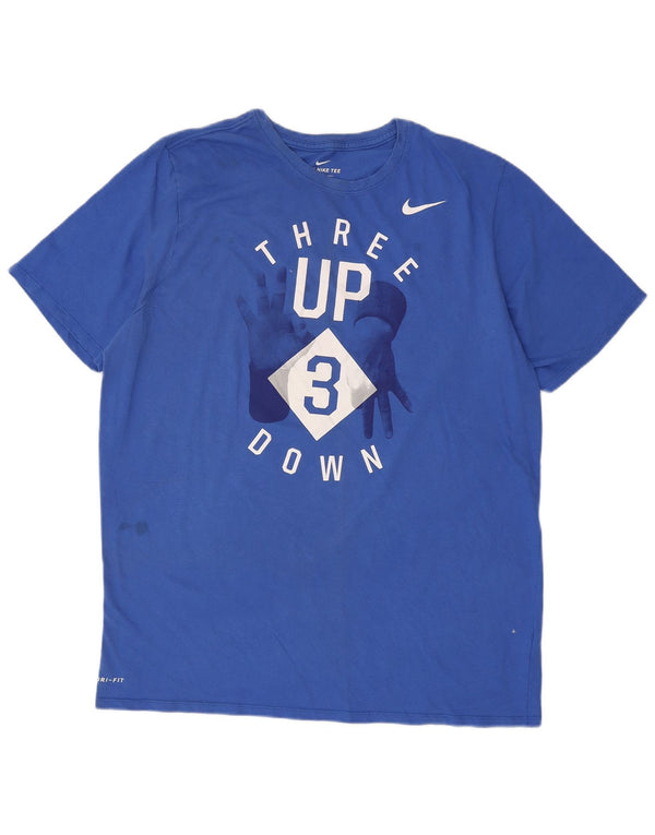 Tricou grafic Nike pentru bărbați Dri Fit Top 2XL, bumbac albastru