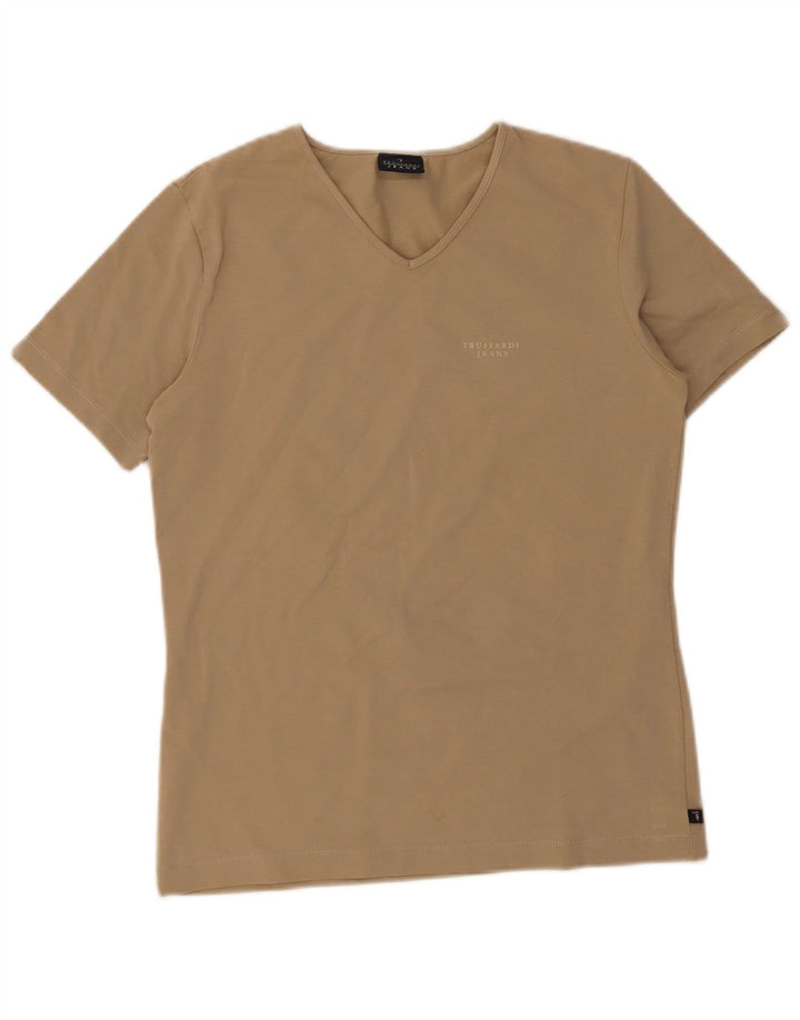 Trussardi Tricou pentru femei Top UK 14 Large Beige