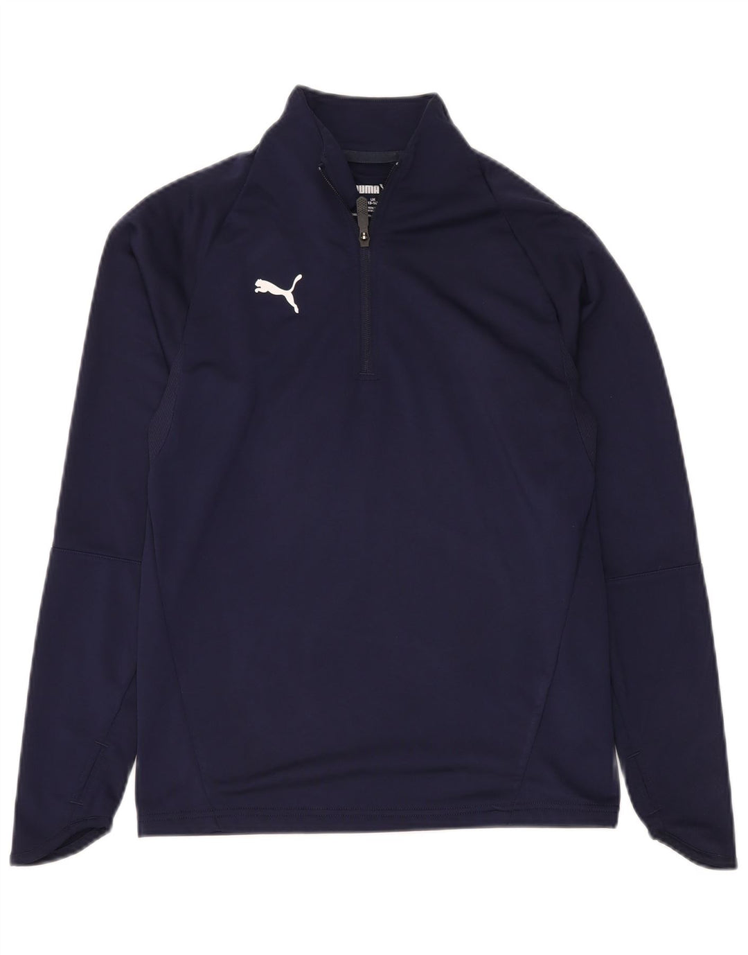 PUMA Băieți Zip Neck Top Manecă Lungă 13-14 Ani Bleumarin Poliester