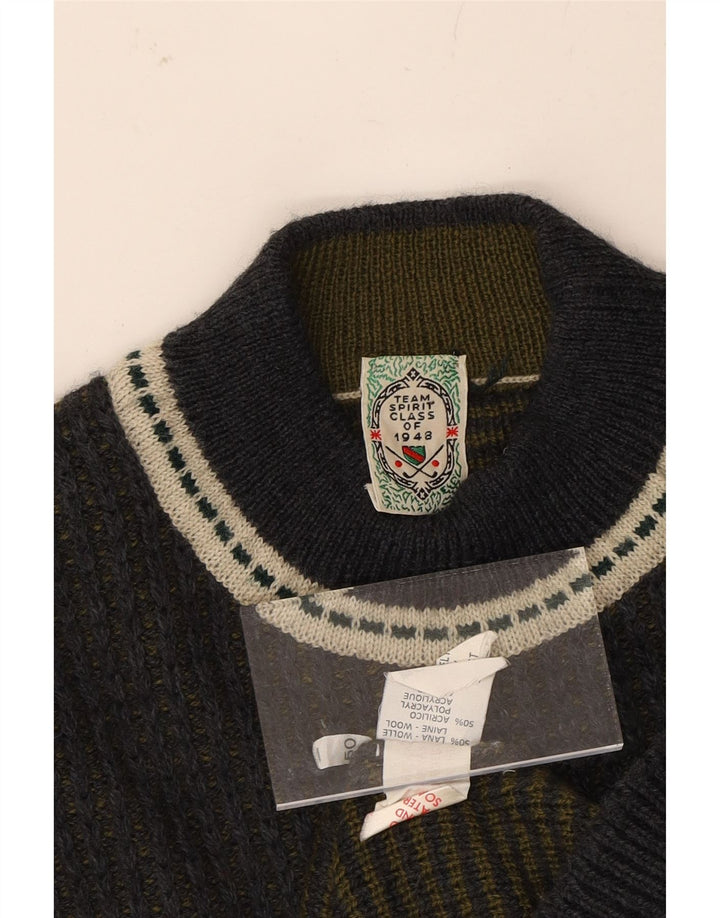 Pulover VINTAGE pentru bărbați cu gât țestoasă IT 50 Mediu Bleumarin Colorblock