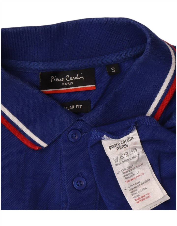 Cămașă polo pentru bărbați Pierre Cardin, cu formă normală, din bumbac albastru mic