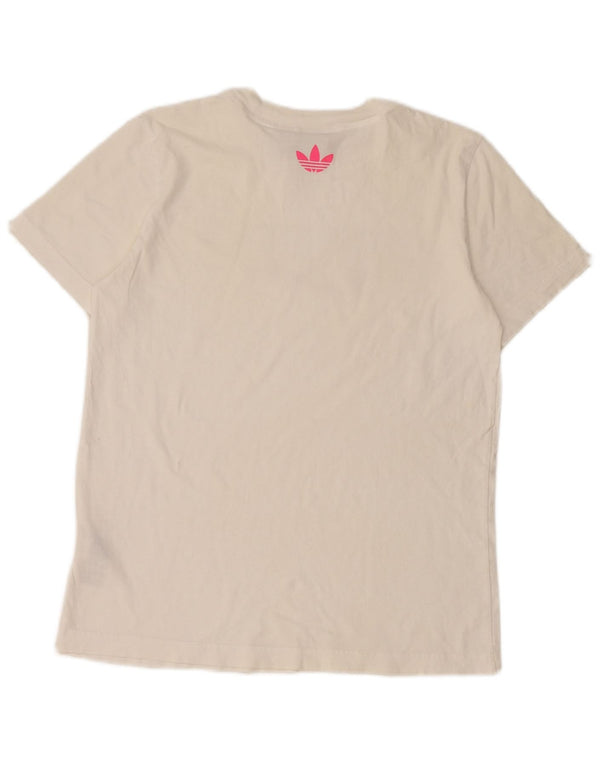 Tricou grafic Adidas pentru femei Top UK 12 Medium White Bumbac