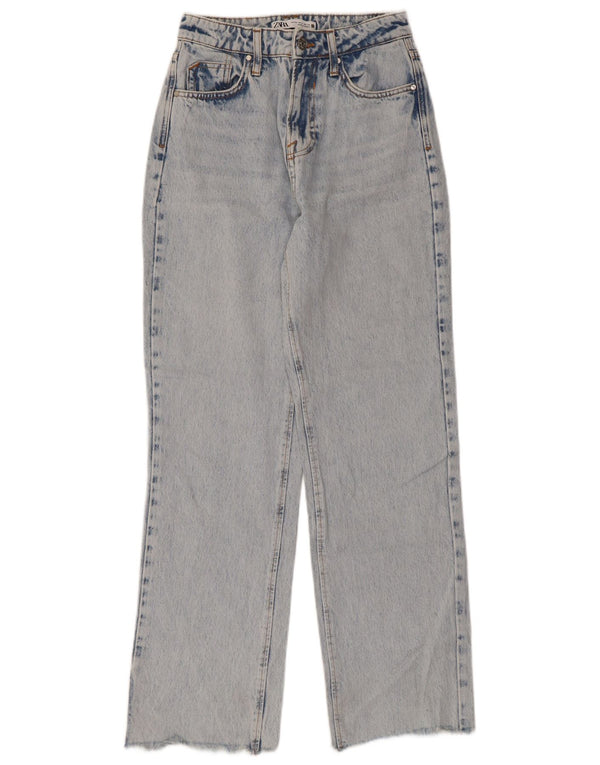 Blugi Drepți Femei ZARA EU 34 2XS L24 L29 Bumbac Albastru