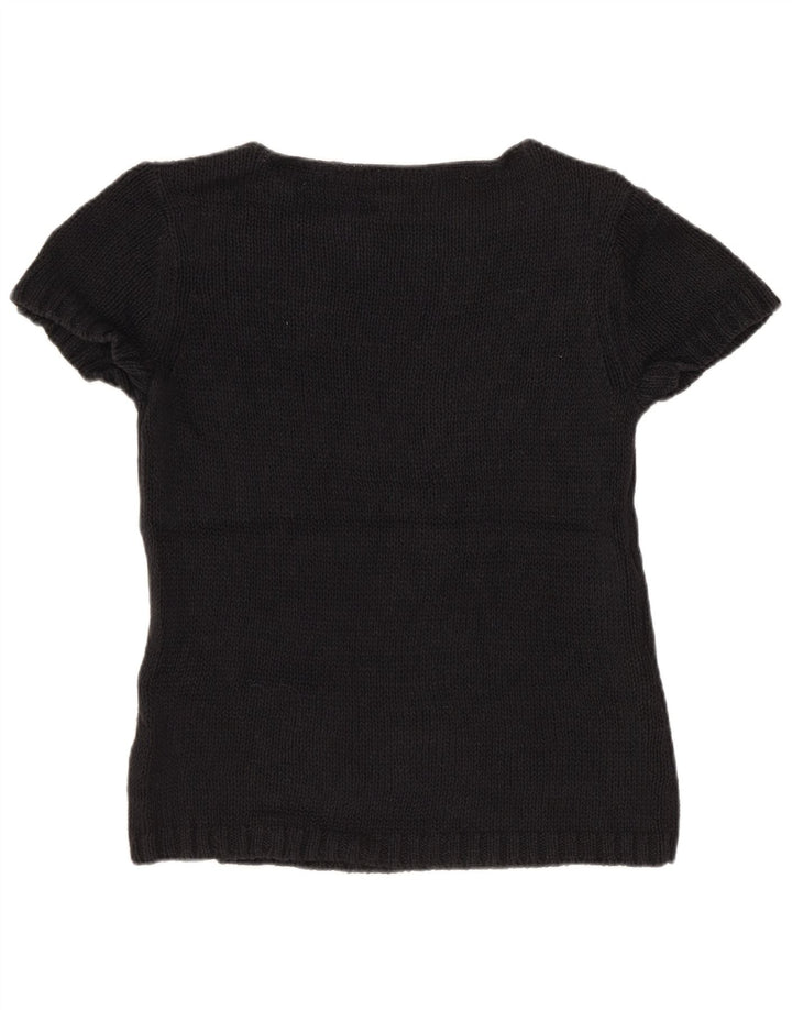 Eddie Bauer Pulover cu gât de barcă pentru femei UK 12 Medium Negru