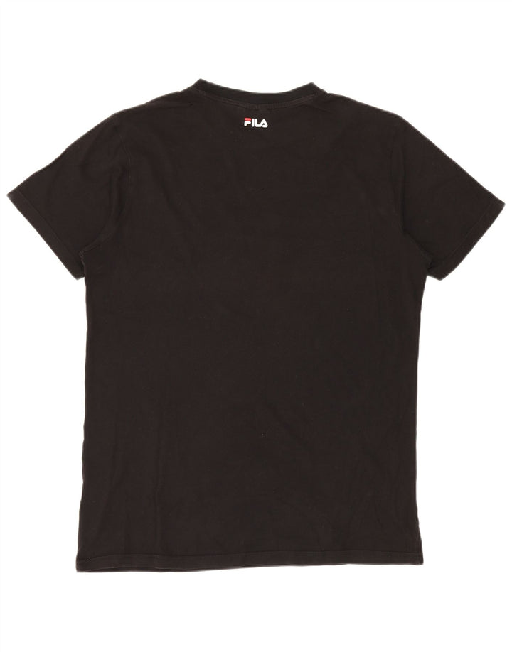 Tricou grafic Fila pentru bărbați Top Medium Negru Bumbac