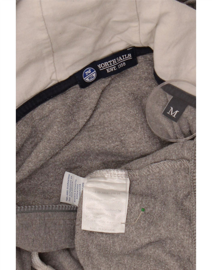 NORTH SAILS Pulover cu capota cu fermoar pentru femei UK 12 Bumbac gri mediu