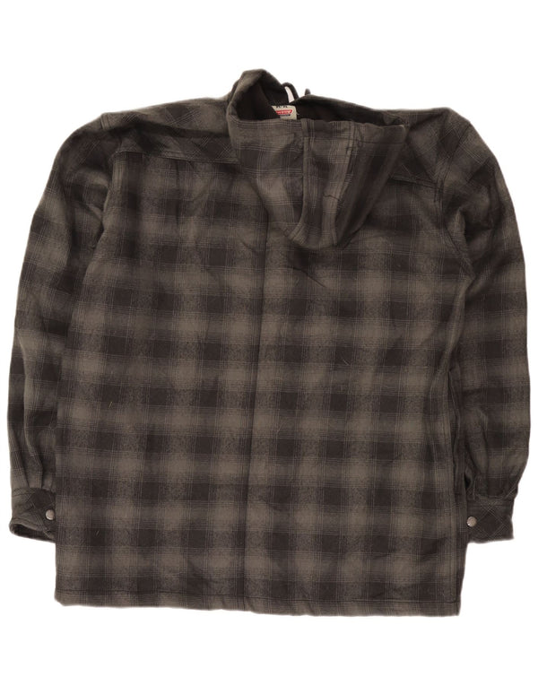 Cămașă de lemne cu glugă Dickies pentru bărbați UK 38/40 Poliester cu carouri gri mediu