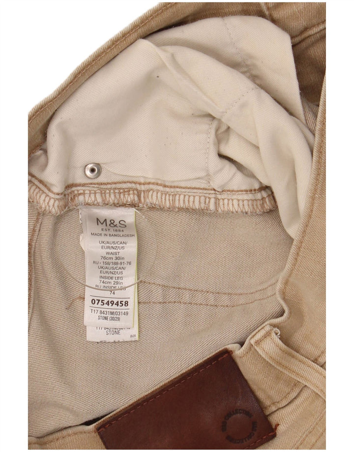 Blugi drepti pentru bărbați Marks & Spencer, cu ajustare normală, L30 L29, bumbac bej