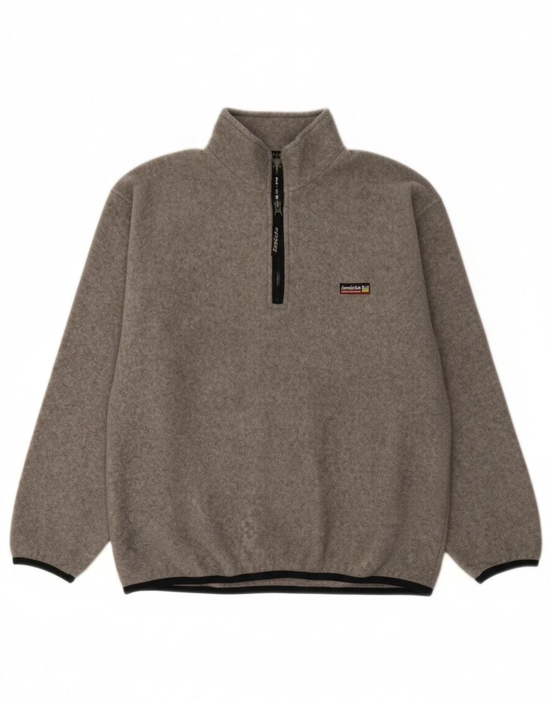 INVICTA Mens Zip Neck Fleece Jumper Medium Grey Polyester