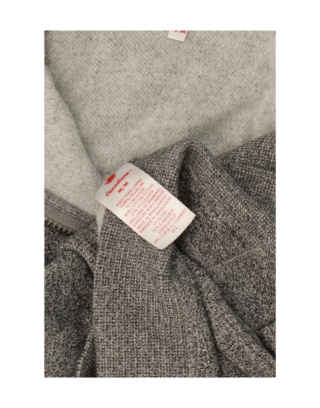 CANADA Womens Graphic Zip Hoodie Sweater UK 14 Medium Grey Cotton Vintage Canada and Second-Hand Canada from Messina Hembry 