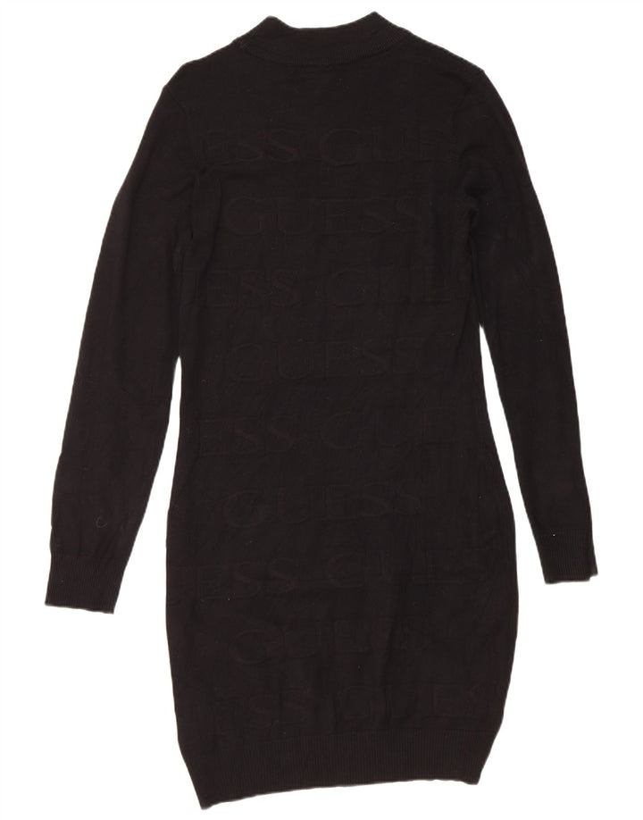 Rochie cu jerseu grafic Guess pentru femei UK 12 Medium Black Viscose