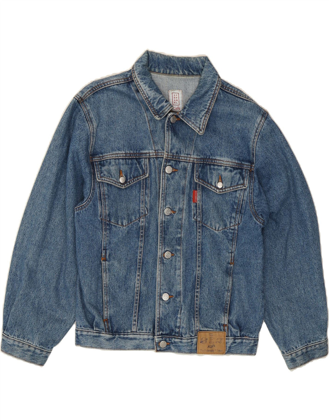 STEFANEL Boys Denim Jacket 12-13 Years Blue Cotton Vintage Stefanel and Second-Hand Stefanel from Messina Hembry 