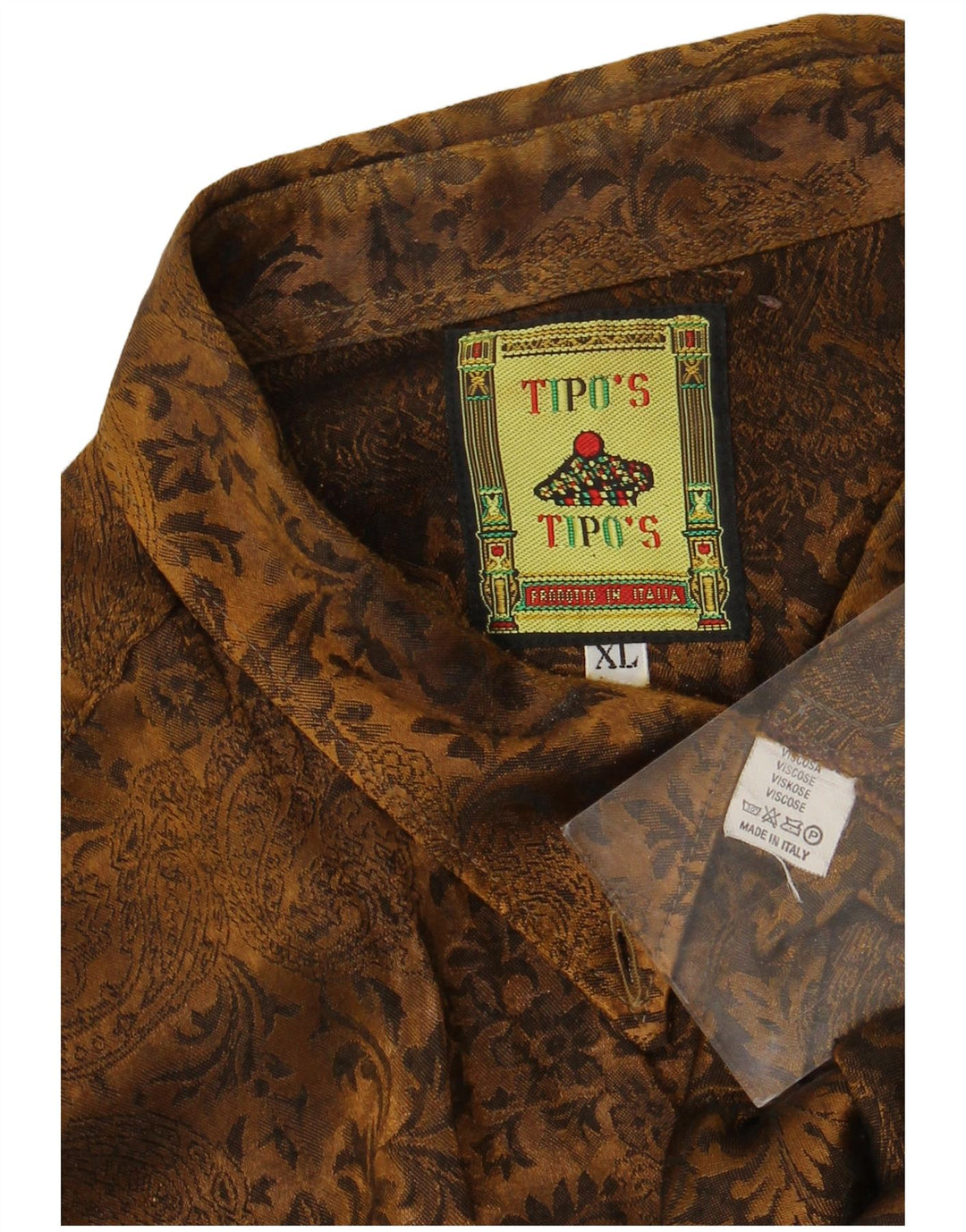 Cămașă pentru bărbați Tipo' S XL Maro Viscoză Paisley