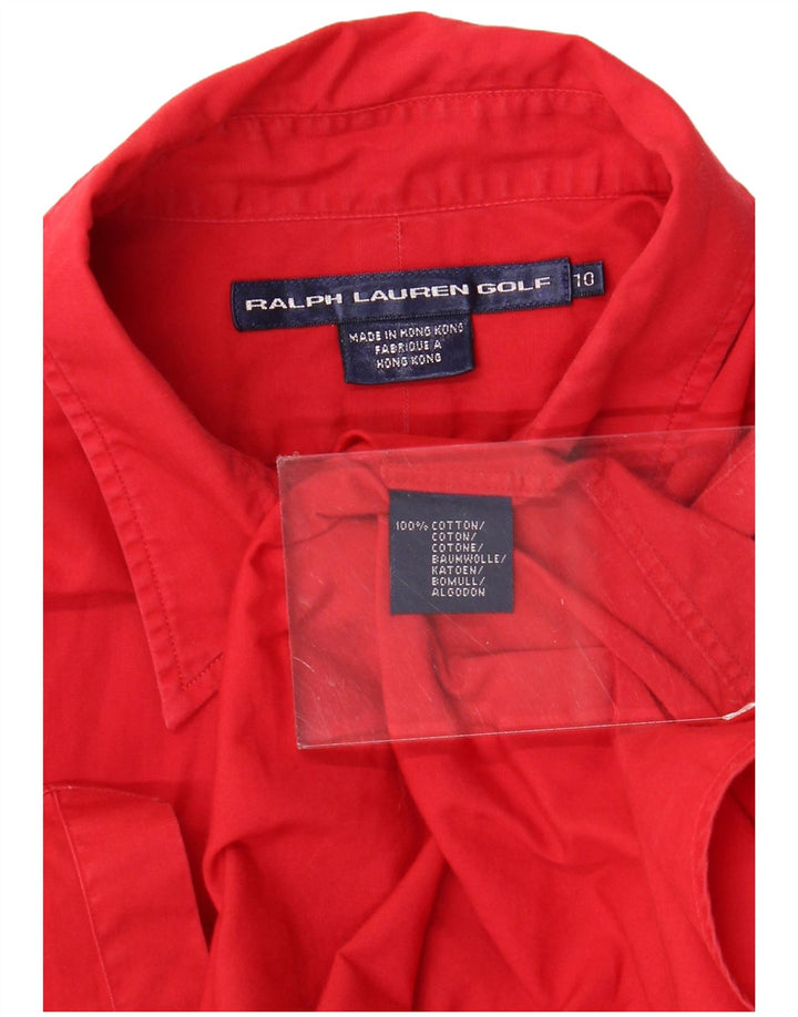 Cămașă de golf pentru femei RALPH LAUREN US 10 mare bumbac roșu