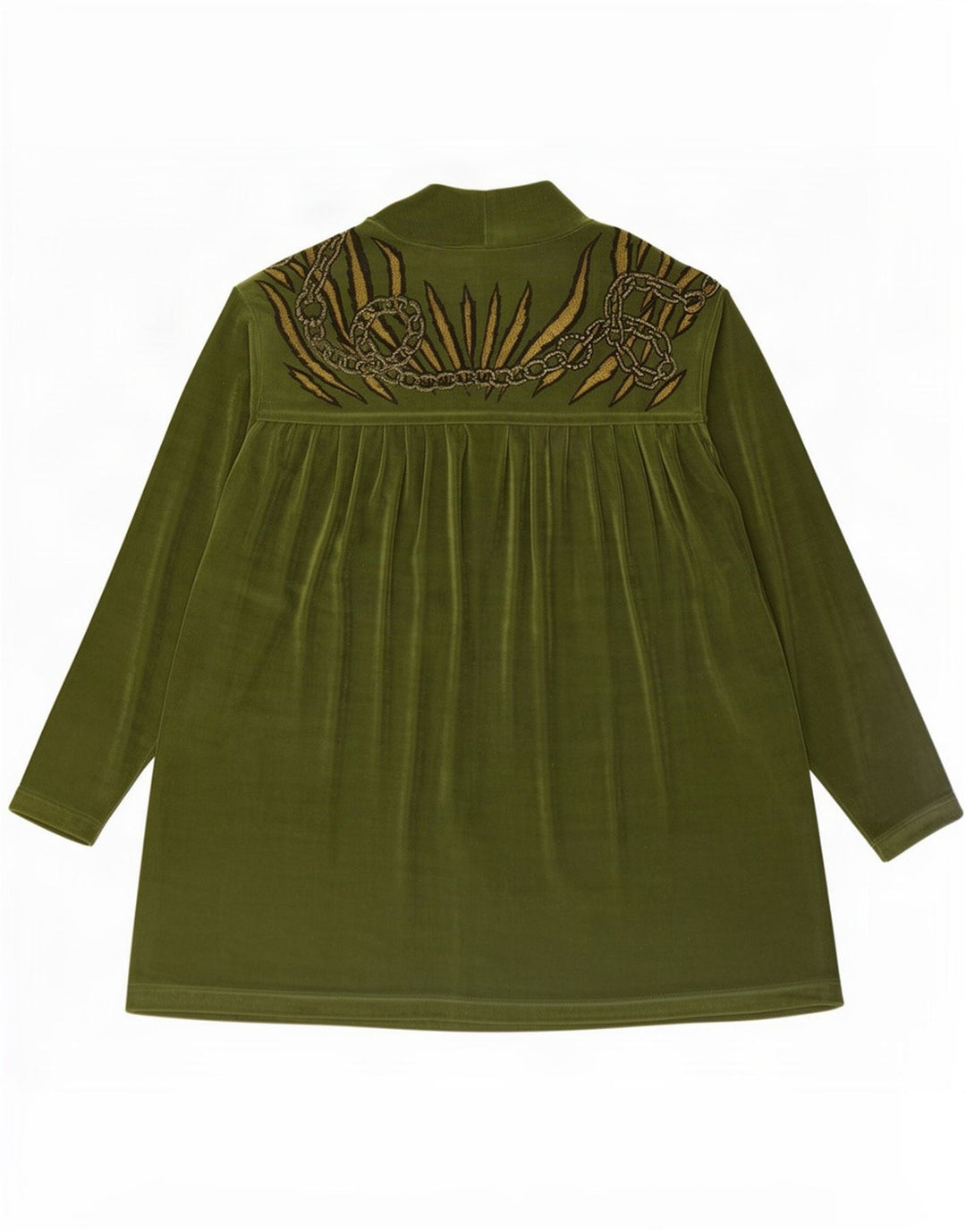 Bluză cămașă supradimensionată pentru femei Piccadilly, cu model abstract, UK 10, verde, mică
