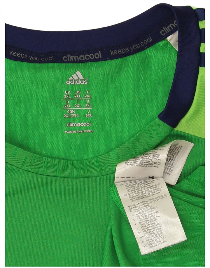 Tricou Adidas Climacool pentru bărbați Top 2XL Verde Poliester Colorblock