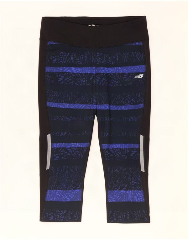 Leggings Capri New Balance pentru femei UK 14 Poliester cu dungi negre mari