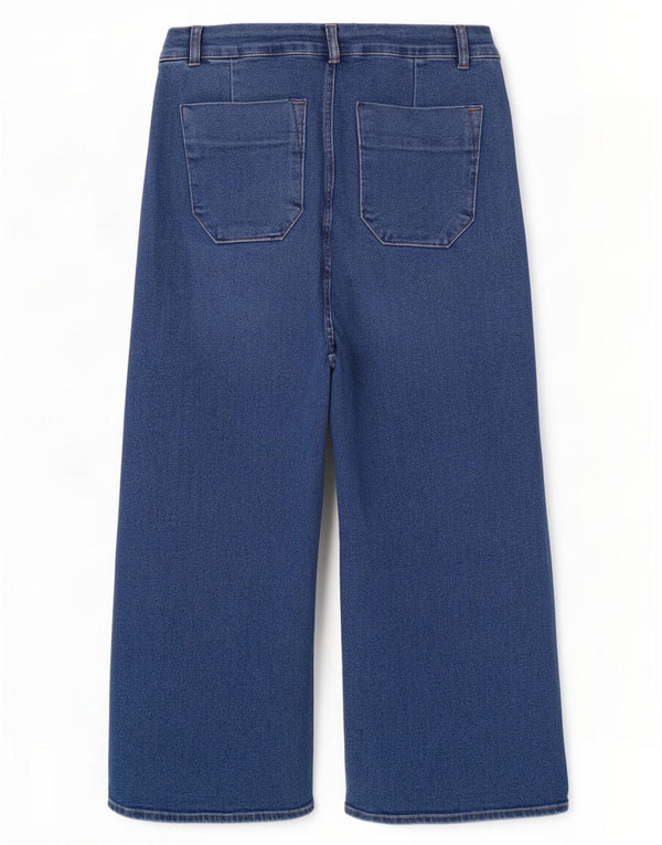 Blugi de damă Zara cu talie înaltă cu picioare largi EU 42 Large W32 L27 Albastru