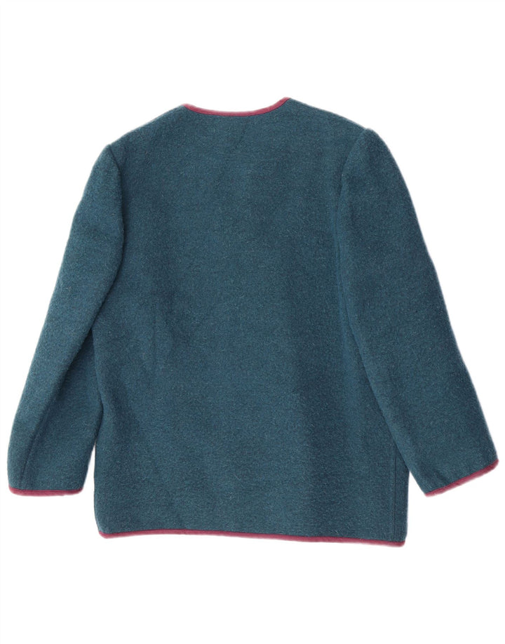 Jachetă blazer pentru femei Ungaro UK 14 Medium Turcoaz Lână