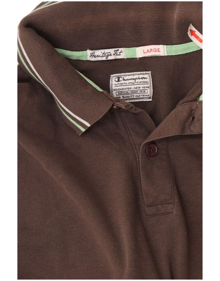 Tricou polo Champion pentru bărbați Heritage Fit, mare, gri
