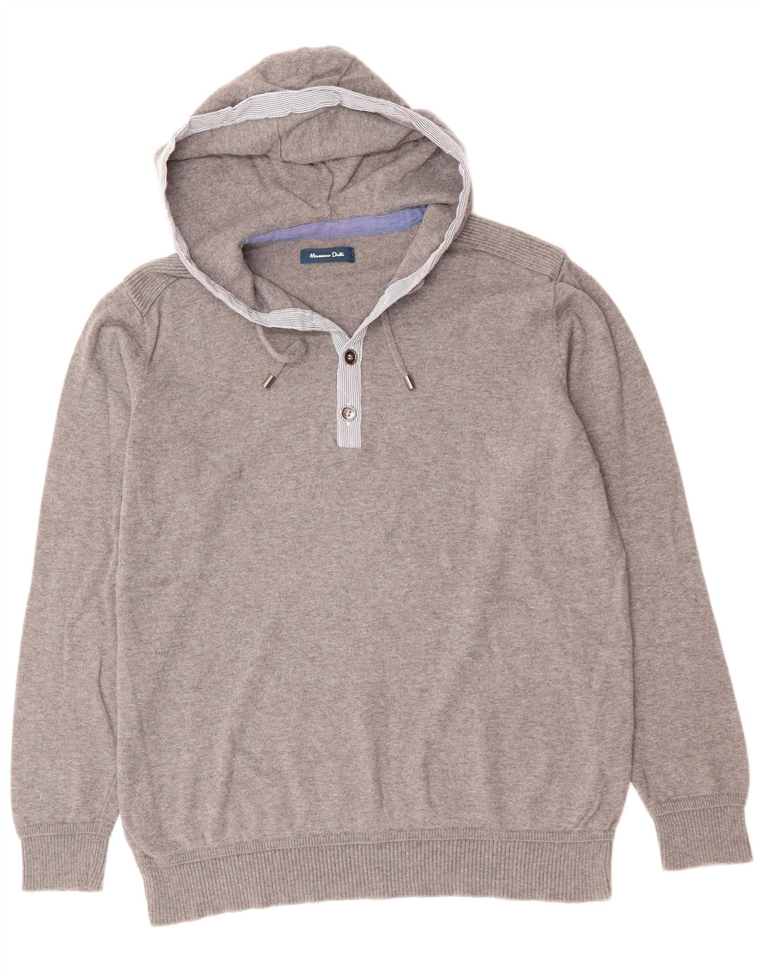 MASSIMO DUTTI Pulover cu glugă pentru bărbați, bumbac mare, gri