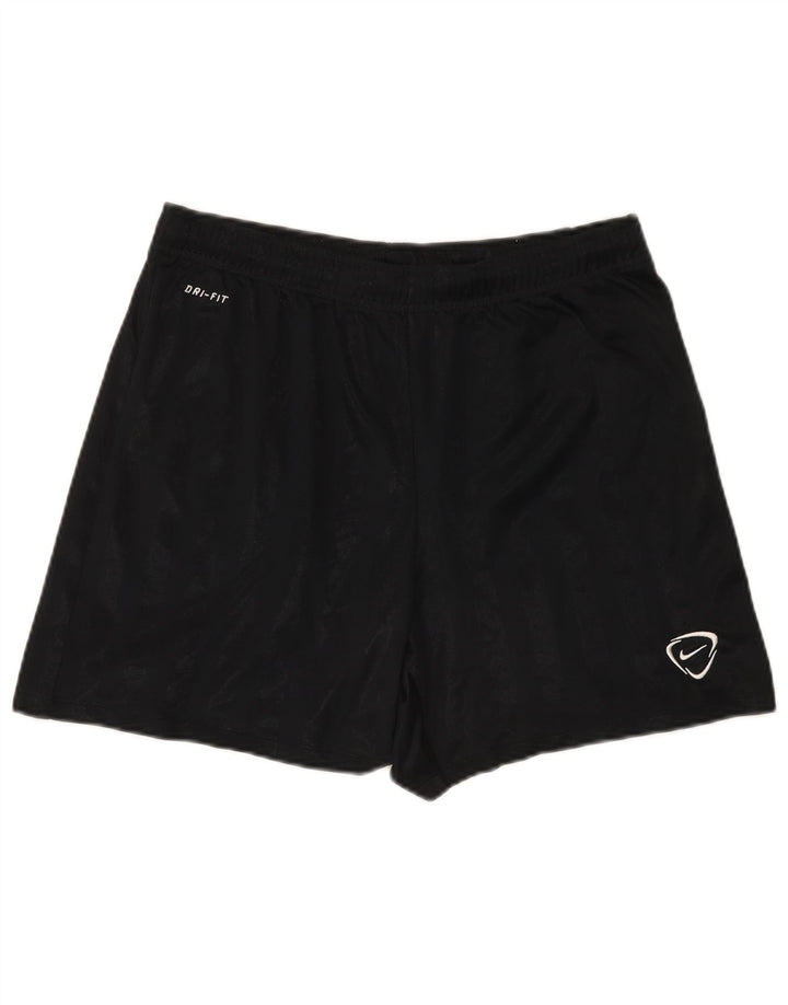 Pantaloni scurți sport Nike Dri Fit pentru bărbați, poliester cu dungi medii, negre