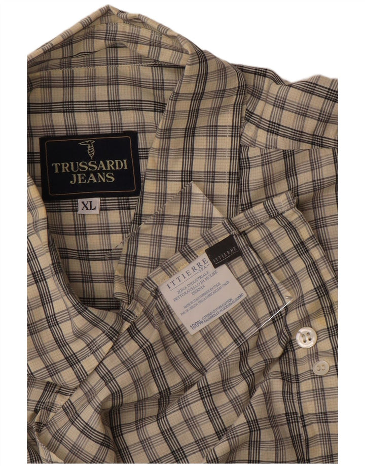 TRUSSARDI JEANS Cămașă pentru bărbați Ittierre XL, bumbac cu carouri gri