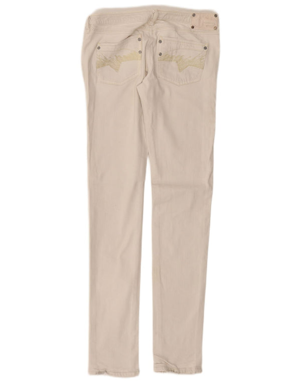 Blugi skinny cu talie joasă pentru femei Diesel Kycut W28 L34 bumbac alb