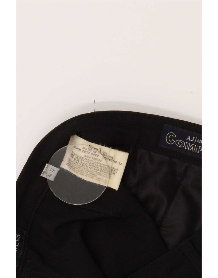 Pantaloni casual pentru femei Armani Bootcut UK 12 Medium W28 L30 Poliester negru