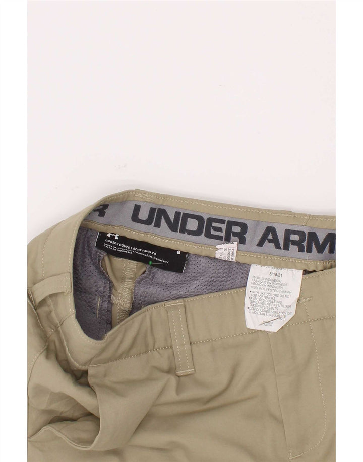 Pantaloni scurți chino Under Armour pentru băieți 7-8 ani W24 Kaki Poliester