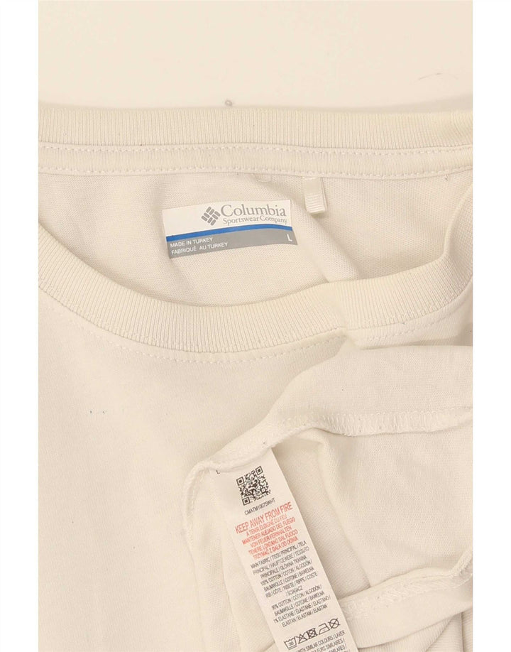 Tricou grafic Columbia pentru bărbați Top mare din bumbac alb