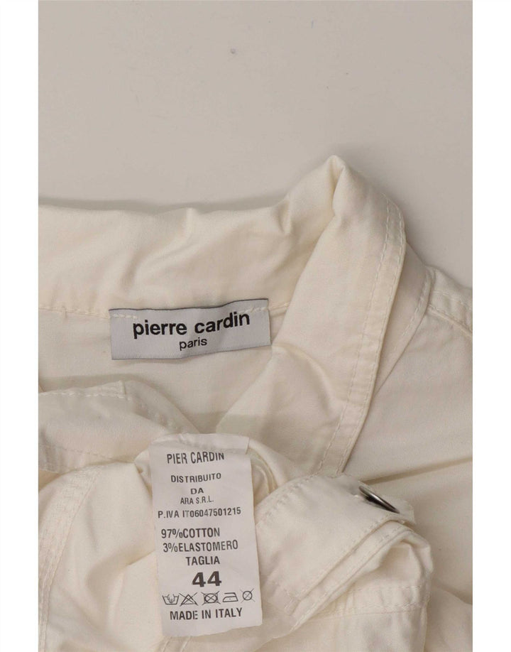 Jachetă de denim crop Pierre Cardin pentru femei IT 44 bumbac alb mediu