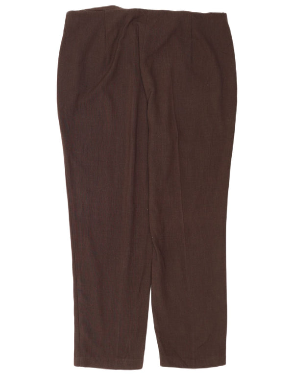 Pantaloni casual drepti pentru femei Marks & Spencer UK 20 2XL W40 L30 Maro