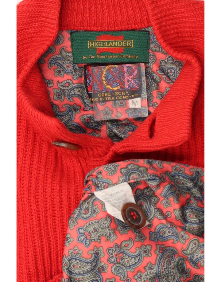 Pulover cardigan pentru bărbați Highlander, portocaliu mediu, cașmir