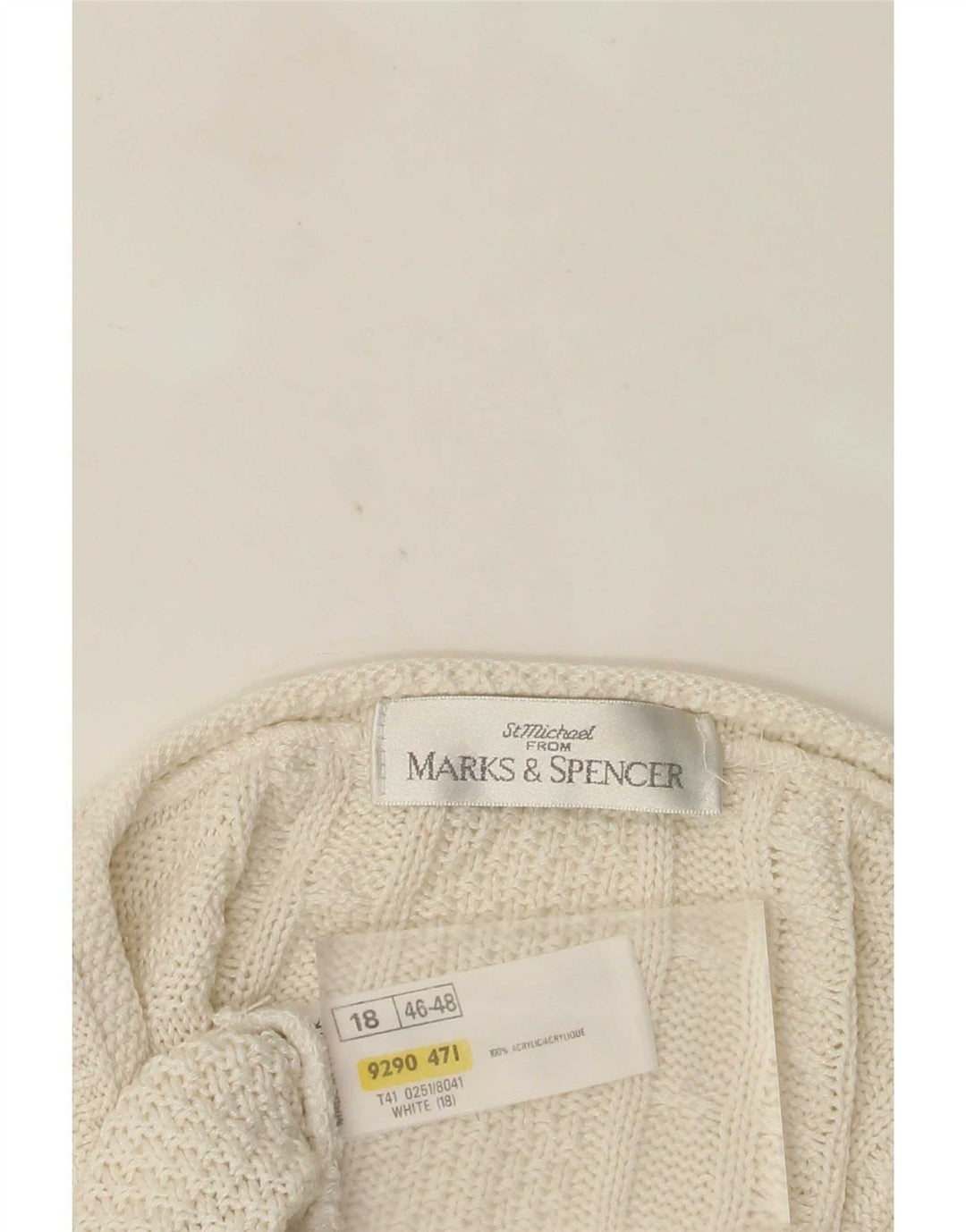 Pulover cardigan supradimensionat pentru femei Marks & Spencer UK 18 XL Alb
