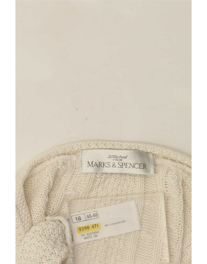 Pulover cardigan supradimensionat pentru femei Marks & Spencer UK 18 XL Alb