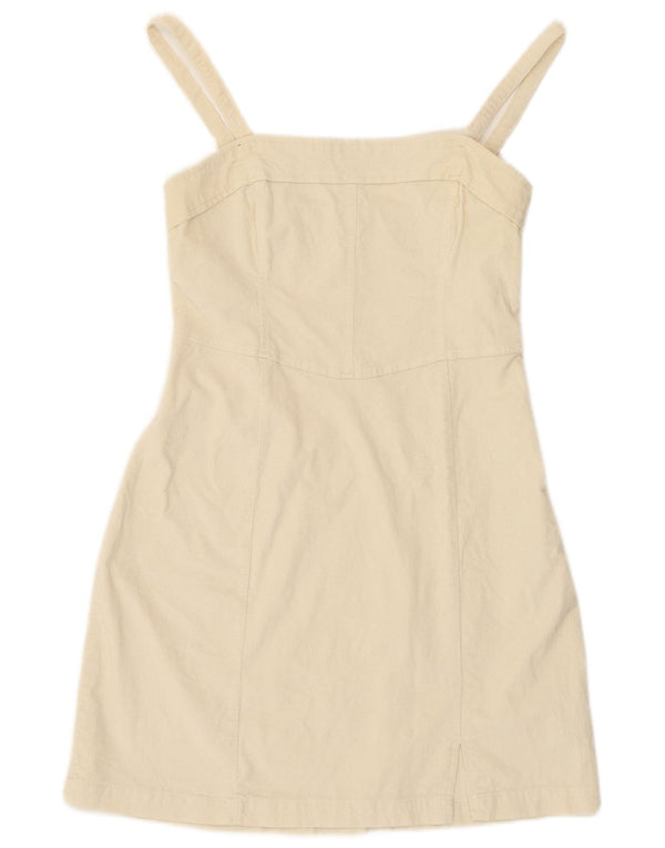 Rochie de soare Hollister pentru femei Corduroy UK 12 Medium Off White Bumbac
