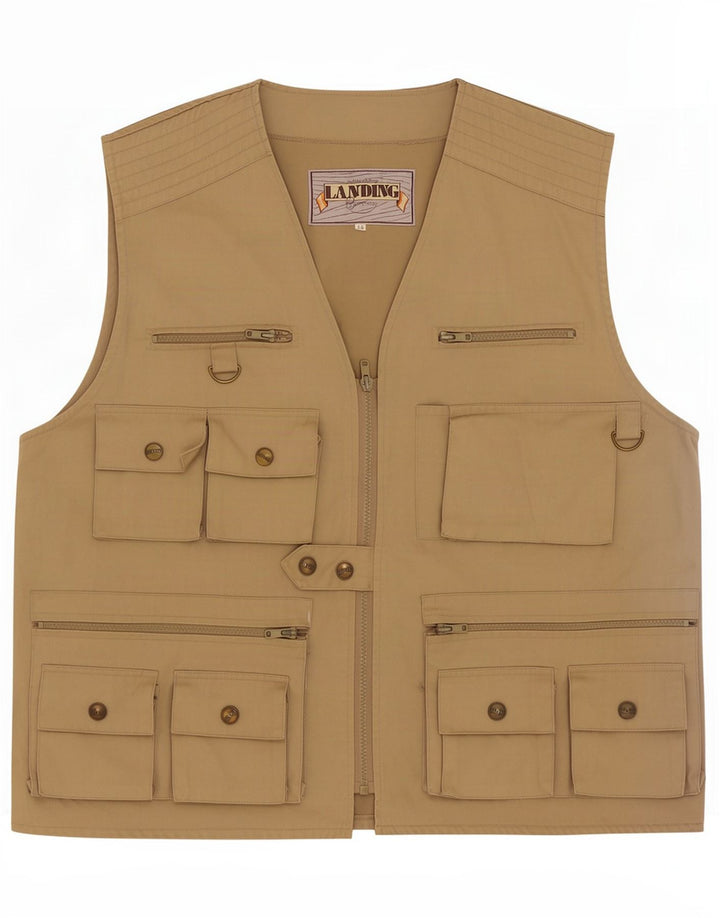 Gilet vintage pentru bărbați, IT 56 3XL, bej, poliester