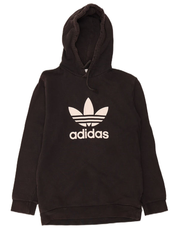 ADIDAS Mens Graphic Hoodie Jumper Small Black Cotton