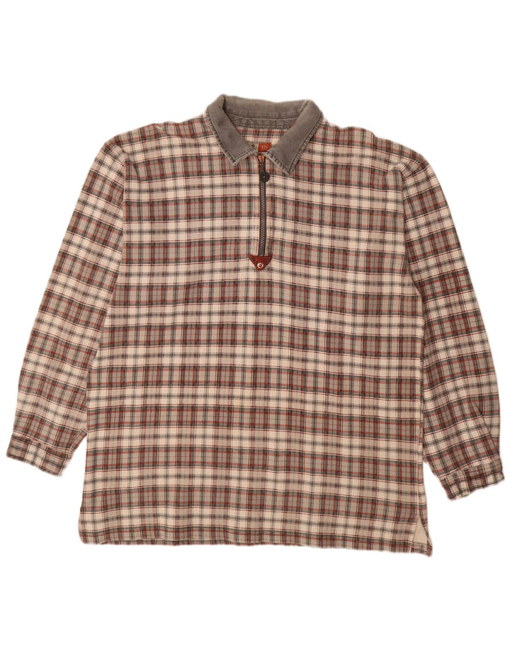 Tricou polo cu mânecă lungă pentru bărbați Take Five, bumbac cu carouri multicolore XL