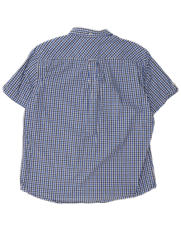Cămașă cu mânecă scurtă pentru bărbați Ben Sherman XL, bumbac vichy albastru