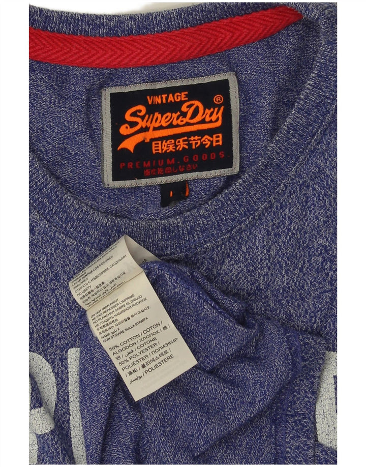 Tricou grafic pentru bărbați SUPERDRY Top mare, albastru, bumbac cu pete