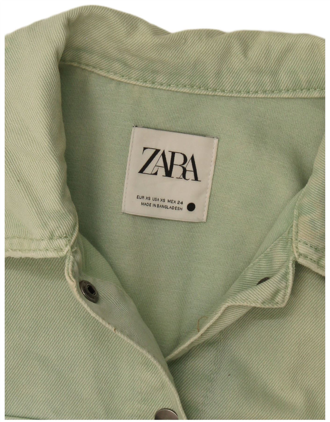 Jachetă de blugi supradimensionată pentru femei Zara UK 6 XS Verde