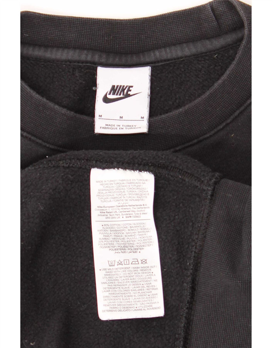 Hanorac grafic pentru bărbați Nike Pulover mediu din bumbac negru
