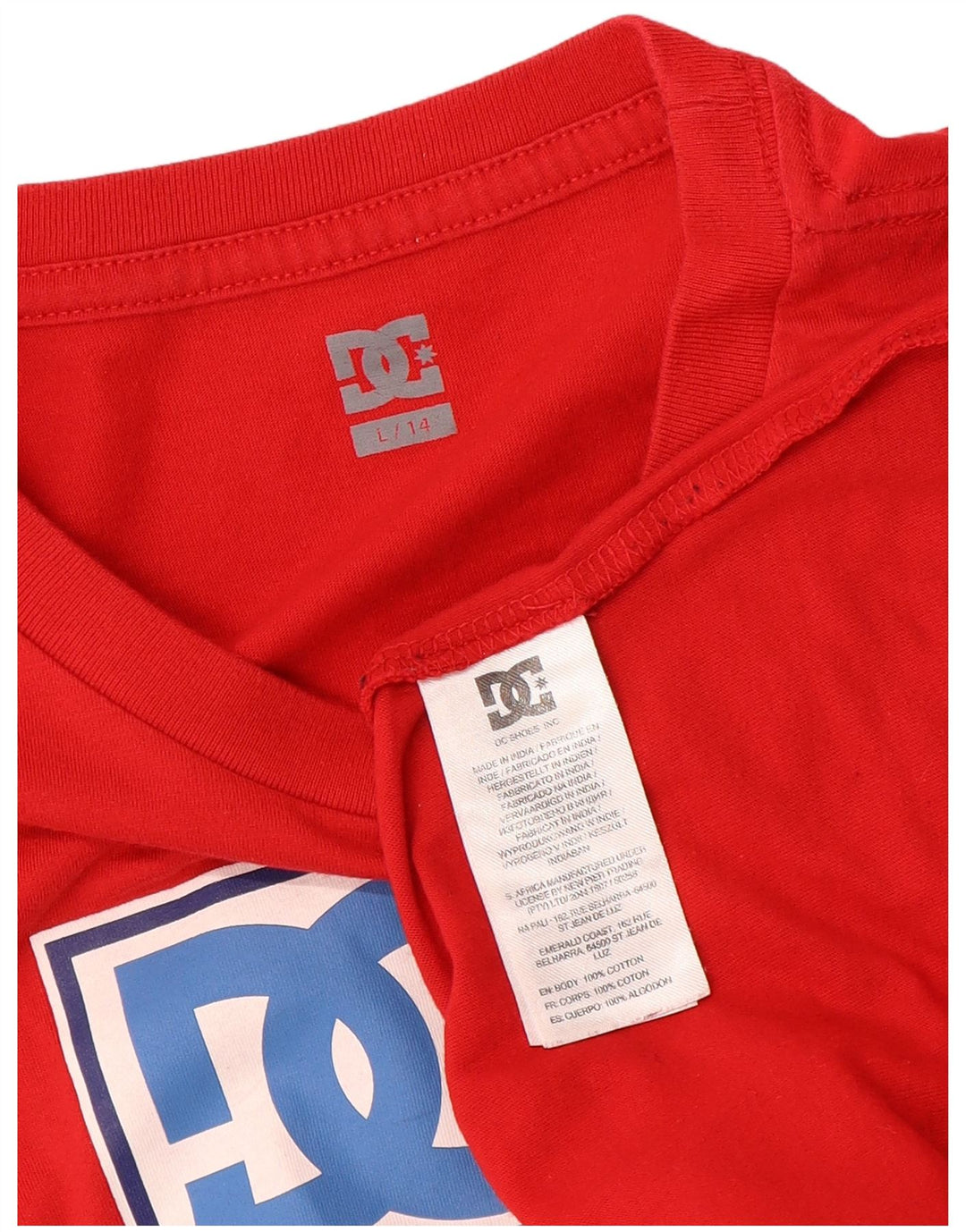 Tricou grafic DC Boys Top 13-14 ani mare bumbac roșu