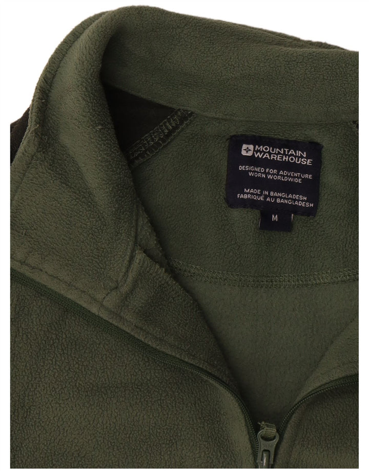 Jumper pentru bărbați Mountain Warehouse, din lână, cu fermoar, verde mediu