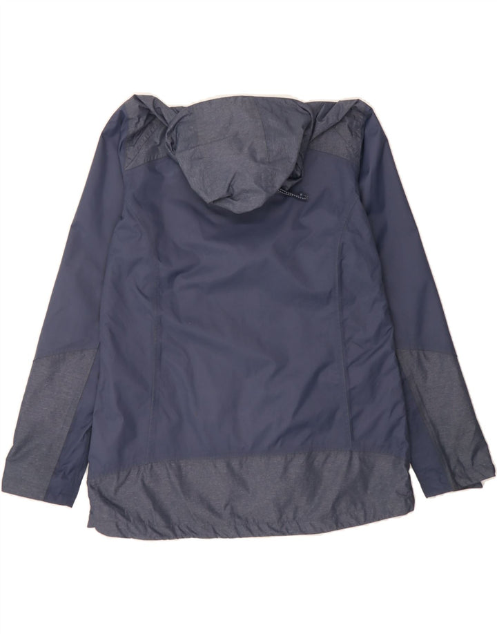 MOUNTAIN WAREHOUSE Womens Hooded Rain Jacket UK 16 Large Navy Blue Nylon Vintage Mountain Warehouse and Second-Hand Mountain Warehouse from Messina Hembry 