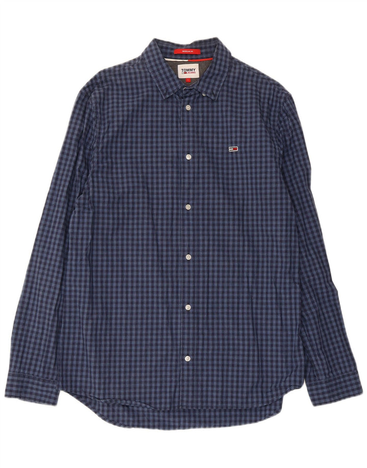 Cămașă pentru bărbați Tommy Hilfiger, cu tăiere obișnuită, mare, bleumarin, din bumbac